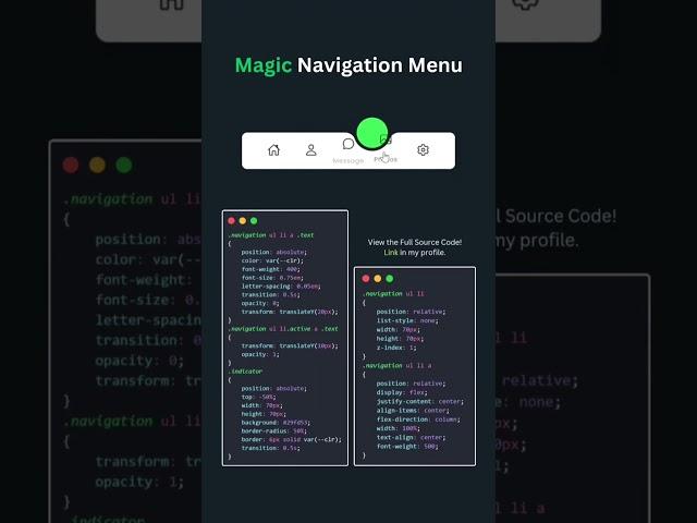  Magic Navigation Menu - Sleek and Animated Design ||#shorts #navbaranimation #js #reactjs #web3