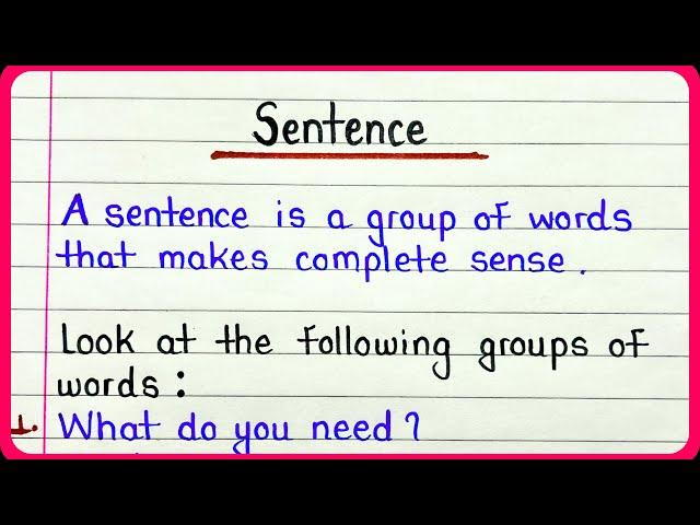 What is sentence | Types of sentence | Definition of sentence english grammar | Sentence definition