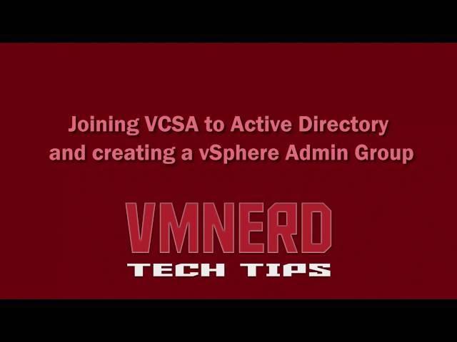 Joining VMWare VCSA 6.0 to Active Directory Domain