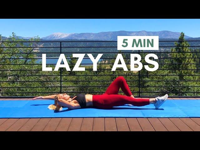 Bodyweight LAZY Morning Abs WORKOUT (5 min)