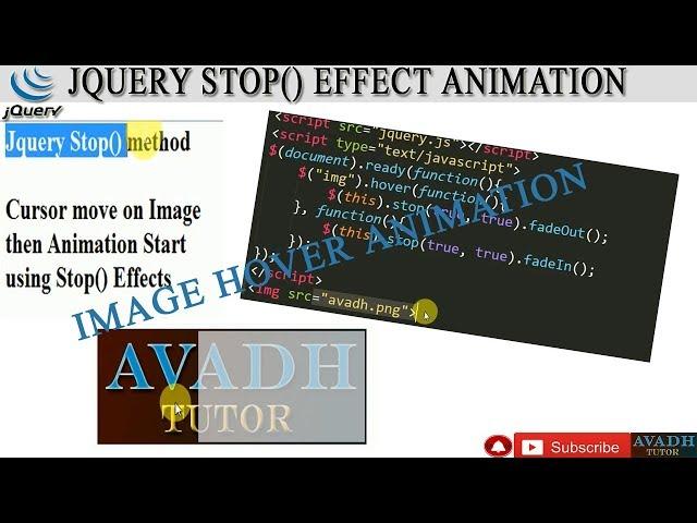 image hover of on image with stop animation jquery || jquery stop() effect methods