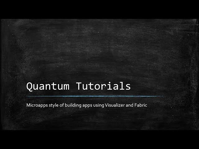 Quantum microapps style of building apps: Creating microapps and composite app in Visualizer