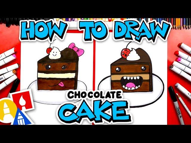 How To Draw Funny Chocolate Cake