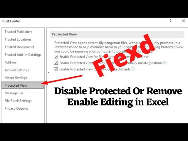 How To Disable Protected Or Remove Enable Editing Button In Excel Office 2016 | Disable Protected