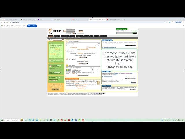 Comment utiliser le site internet Ephemeride en intégralité sans être inscrit