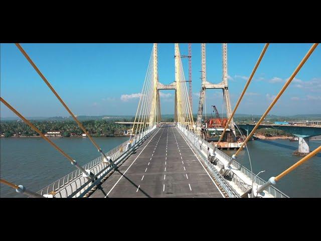 Inauguration of 8-Lane cable stayed bridge (4-Lane RHS corridor) across river Zuari in Goa.