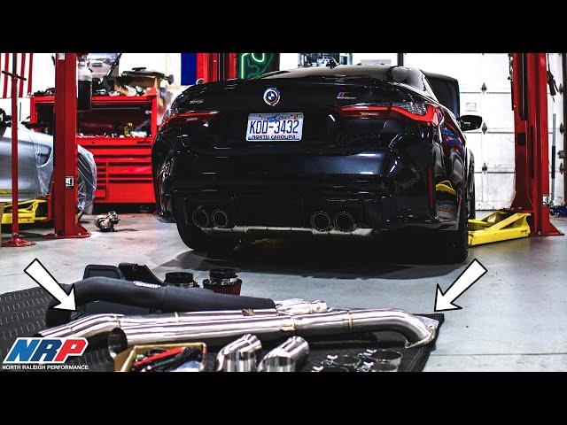 BMW G8X M3 M4 S58 SINGLE MIDPIPE INSTALL!! (Sound Clips)