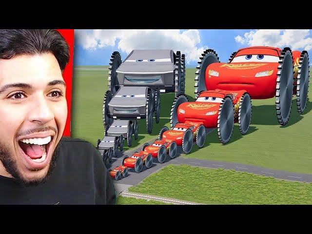 FLASH McQUEEN VS OBSTACLES GÉANTS dans une COURSE INCROYABLE  !