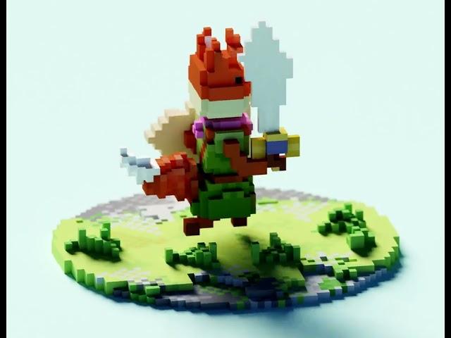 True Voxel Animation - Tunic Run cycle (Fan art)