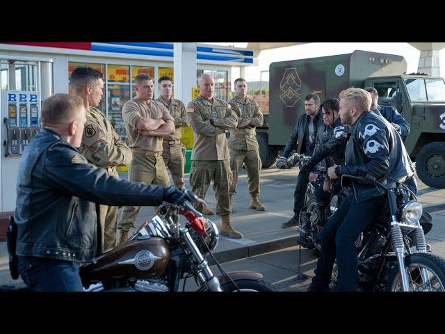 Bikers Mess with the WRONG Army Soldiers at Gas Station