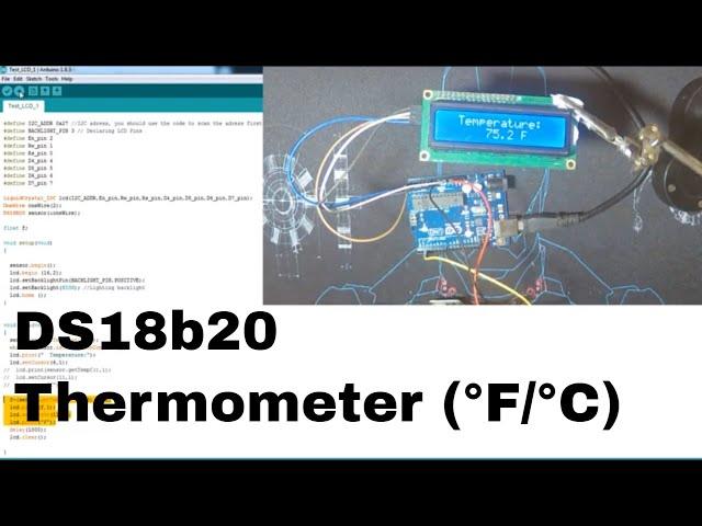 Measure Temperature with DS18b20 + Arduino + LCD (°C/ °F)