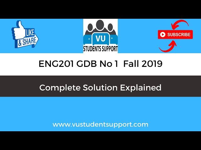 ENG201 GDB No 1 Fall 2019 Solution Explained