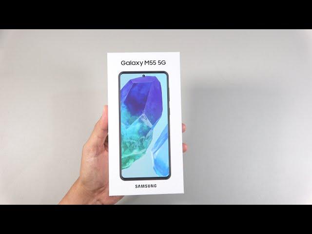 Samsung Galaxy M55 unboxing, speakers, camera, antutu, gaming test