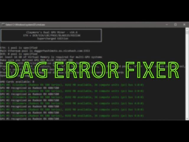 Claymore DAG Error Fixer (claymore opencl or dag error problem)