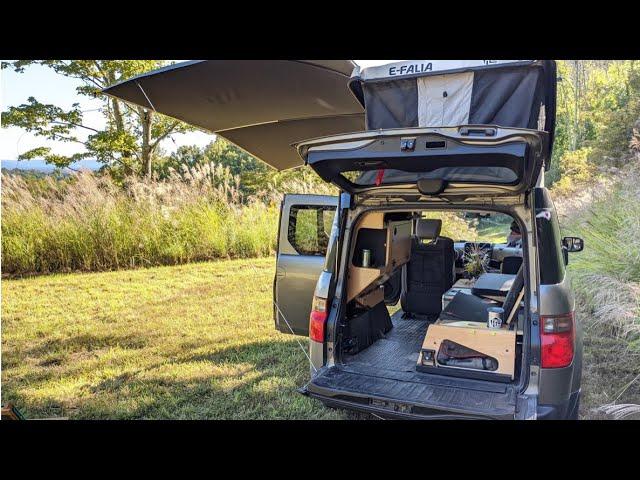 Engineer Mind Builds Van Camping Set Up for 2 - Honda Honda Element Camping Set Up Tour video