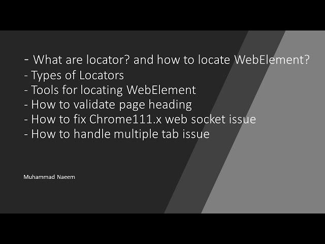 Selenium program for page heading verification with locators| How to fix Chrome111.x issue