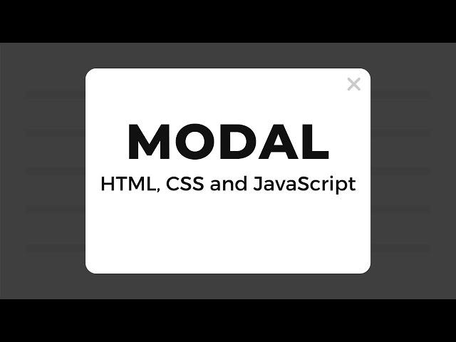 Modal with HTML, CSS and JavaScript