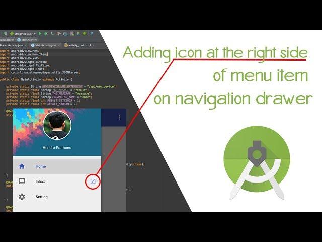 Adding Icon at the Right Side of Menu Item on Navigation Drawer