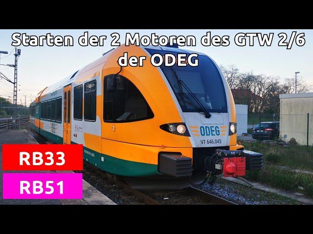 Starten der zwei GTW 2/6 Motoren (Baureihe 646) der ODEG