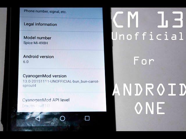 Cyanogenmod 13 Marshmallow For Android One [sprout 4 and 8]