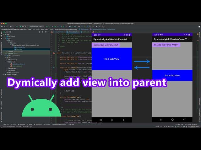 android dynamically add view | android add view programmatically | android add view to layout