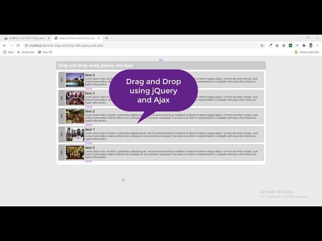 Dynamic Drag and Drop using jQuery and Ajax PHP & MySQL