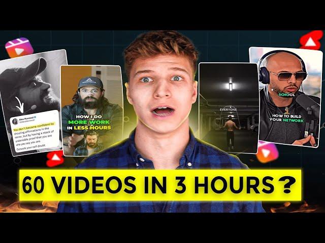 How To Create 60 Instagram Reels and YouTube Shorts In 3 hours For FREE