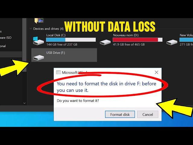 You need to format the disk in drive before you can use it Without formatting Windows 11/10/8/7 FIX