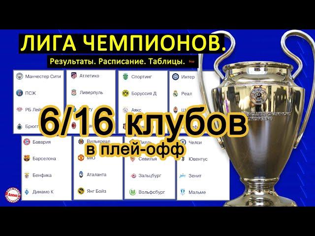 Кто вышел в плей-офф Лиги Чемпионов? Результаты 5 тура. Таблицы, расписание.