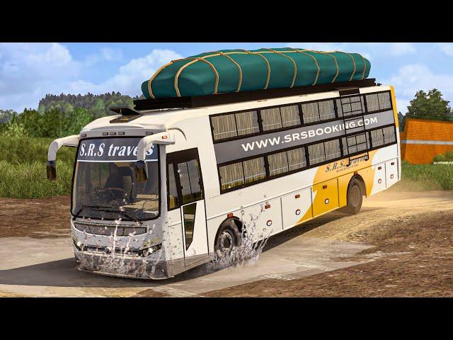 Indian S.R.S Travels Bus Driving Through Narrow Roads | Euro Truck Simulator 2 | Ets2