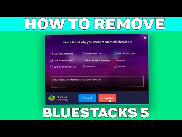 How To Completely Uninstall BlueStacks 5 From your pc & laptop | bluestacks uninstall tutorial