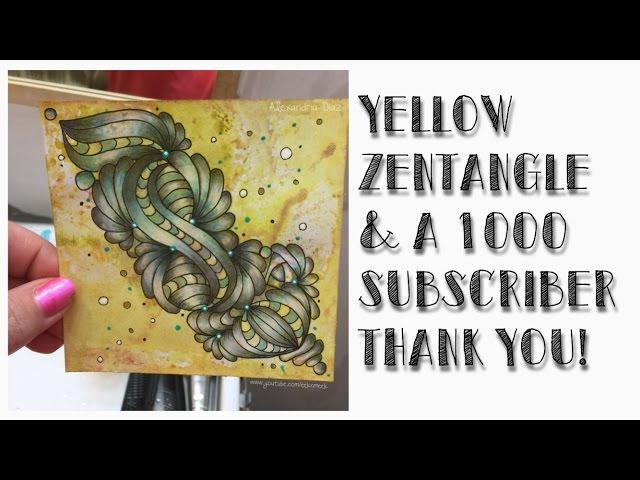 Yellow Zentangle and a THANK YOU! - Artzyfartzy