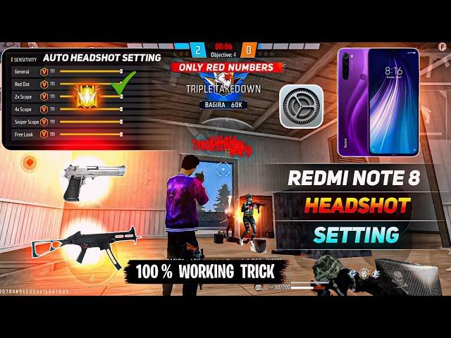 Free Fire Headshot Setting ️ [ 2024 ] || Redmi Note 8 Sensitivity Setting  || Free Fire