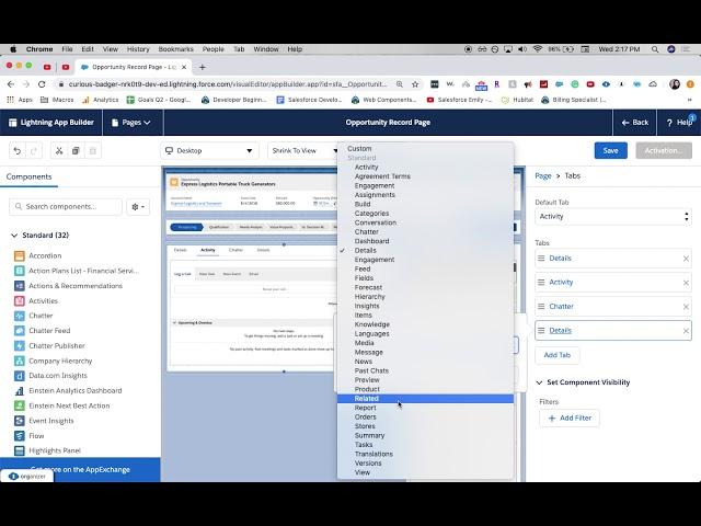 How to move lightning page tabs in Salesforce | How to change a lightning page view in salesforce