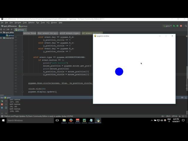 Mouse events - part 5 pygame python 3