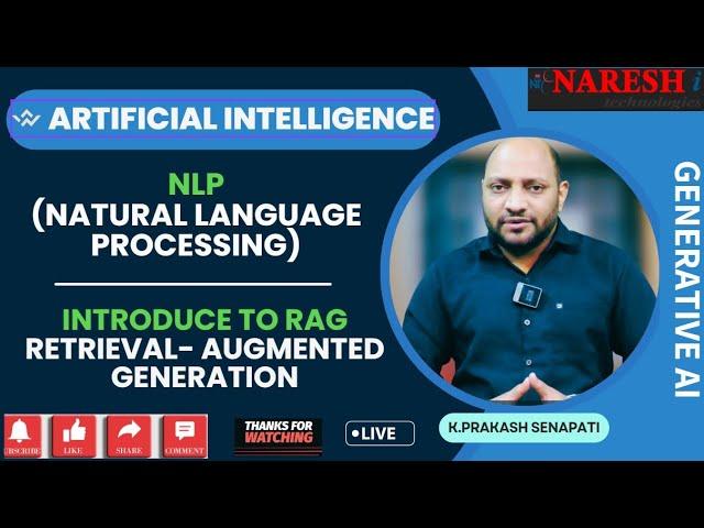 NLP & Introduction to RAG @ 7:00 PM (IST) by Mr.Prakash Senapathi on 4th August