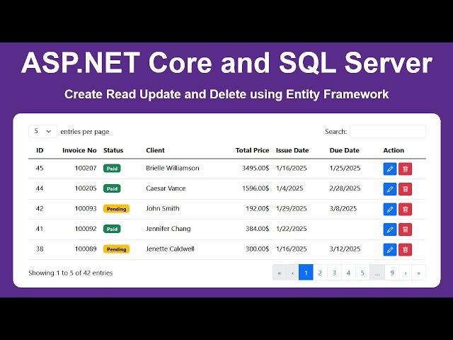 Create ASP.NET Core Web Application and Connect to SQL Server Database | Create Read Update Delete