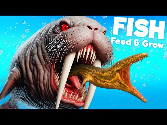 *NEW* WALRUS vs PREHISTORIC PROGNATHODON | Feed And Grow Fish