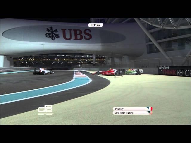 GP2 2014. Abu Dhabi. Andre Negrao and Pierre Gasly Crash