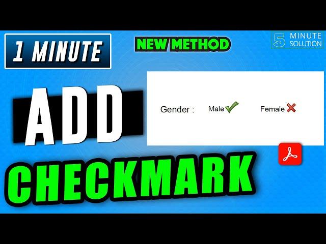 How to add checkmark in adobe acrobat 2024 | Checkmark in PDF