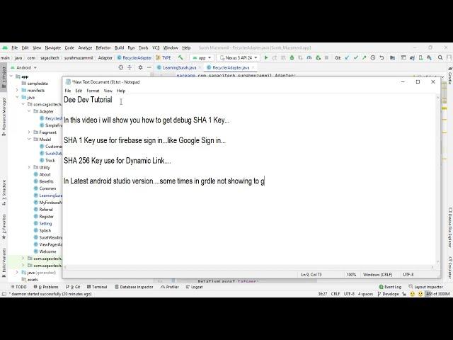 How to Generate SHA1 Key In Latest Android Studio 2022 | How to get Sha256 Key | Dee Dev Tutorial