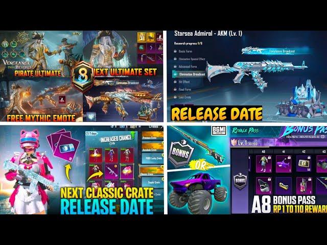 Pirat Ultimate Set BGM/PUBG | Next Classic Crate Bgmi | Starsea Akm Back Date Bgmi | A8 Bonus Pass