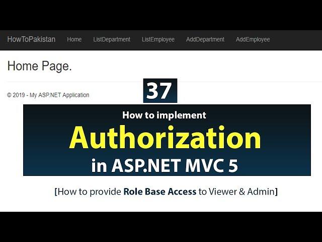 How to implement Authorization in ASP.NET MVC 5 - ASP.NET MVC 5 Tutorials - Next Class