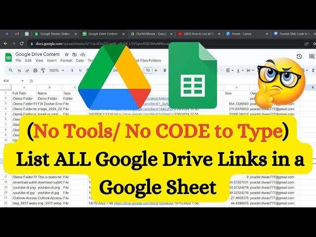 How to List ALL Google Drive Links in a Google Sheet ? (No Tools / No Coding Needed!)