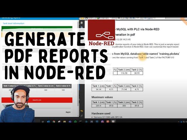 Generating PDF reports of  PLC/MySQL Data with Node-RED