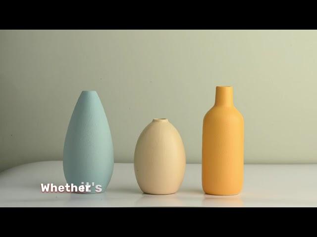 Earthy Elegance Ceramic Vase Set of 3, Flower Vase Ideal for Modern Home, Shelf and Table Décor