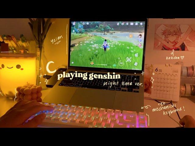   playing genshin @ night | rgb mechanical keyboard, asmr(?), ambient noise