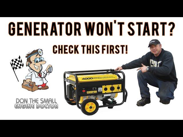 Generator Won't Start? - Check This First! - Video