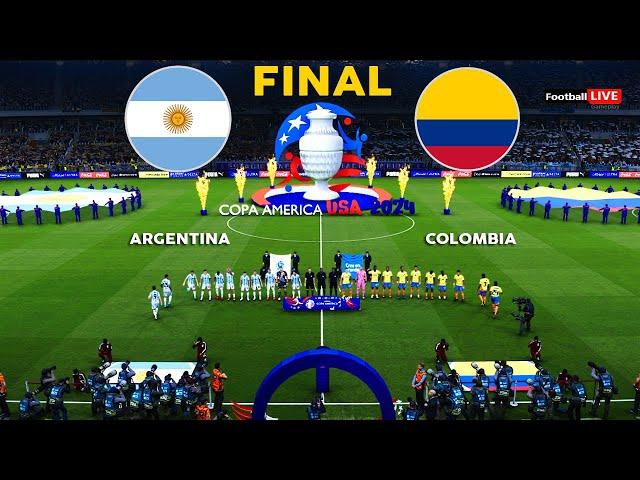 ARGENTINA vs COLOMBIA - FINAL Copa America 2024 | Full Match All Goals | Realistic PES Gameplay