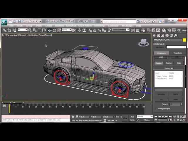 Advanced Vehicle Rigging in 3dsmax 20 Setting up a path animation xvid